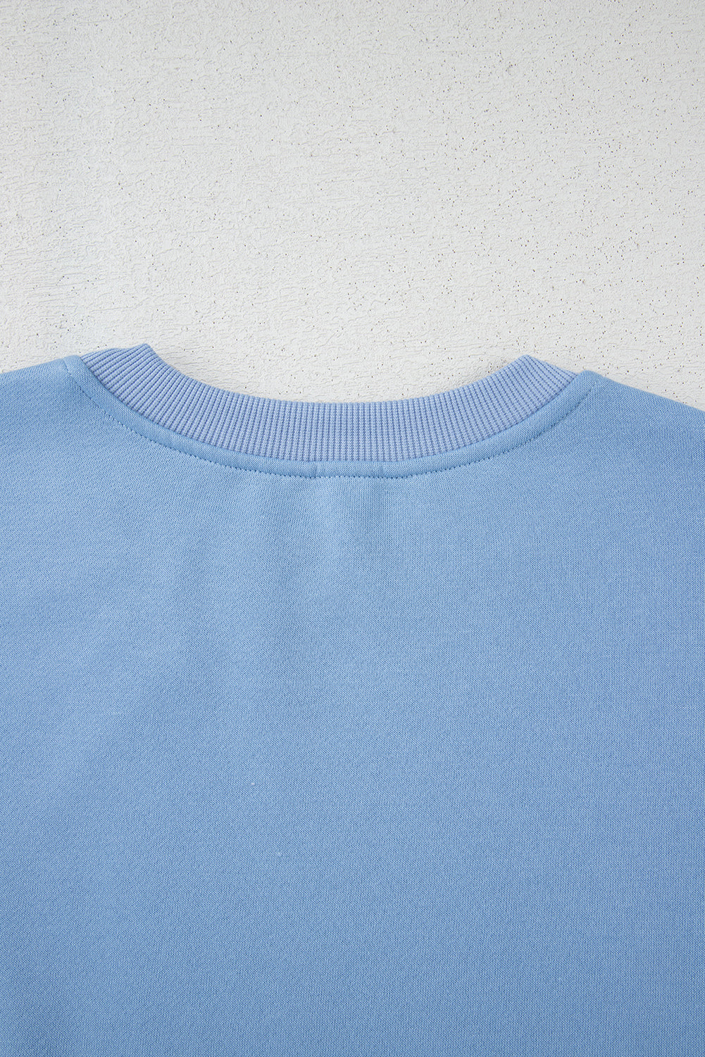 Blue with Ivory Bow Detail Sleeve Crewneck Sweatshirt