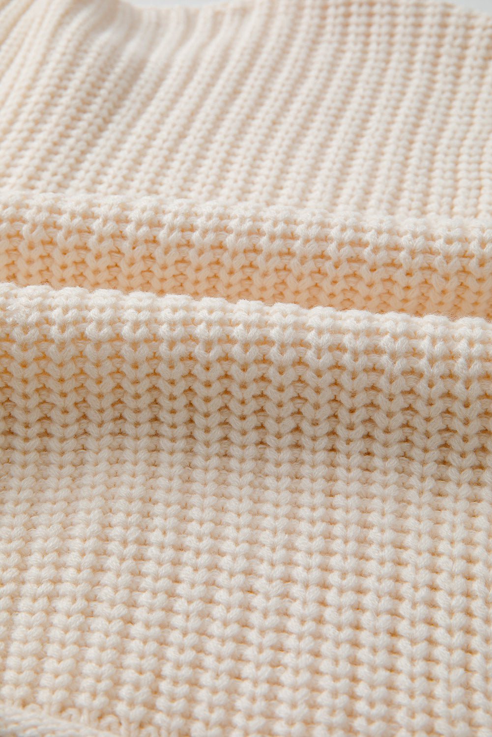 Off White Solid Textured Knit Side Pockets Buttoned Sweater Vest