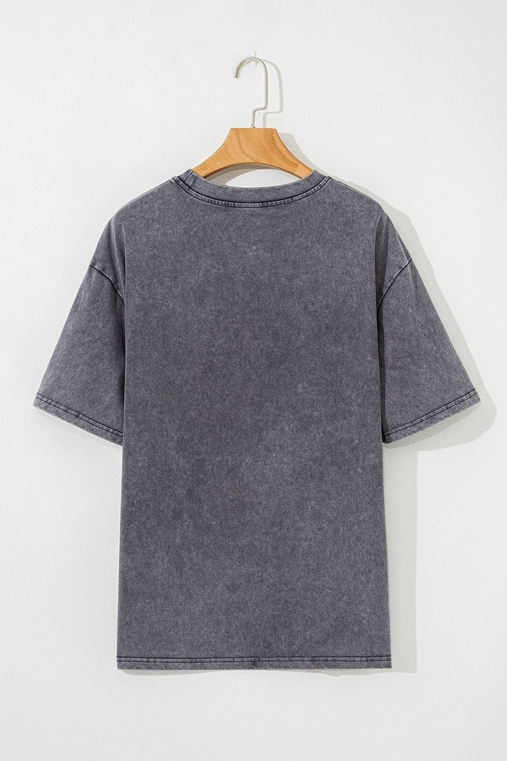 Oversized Grey Mineral Wash TEXAS Steer Head Graphic Tee