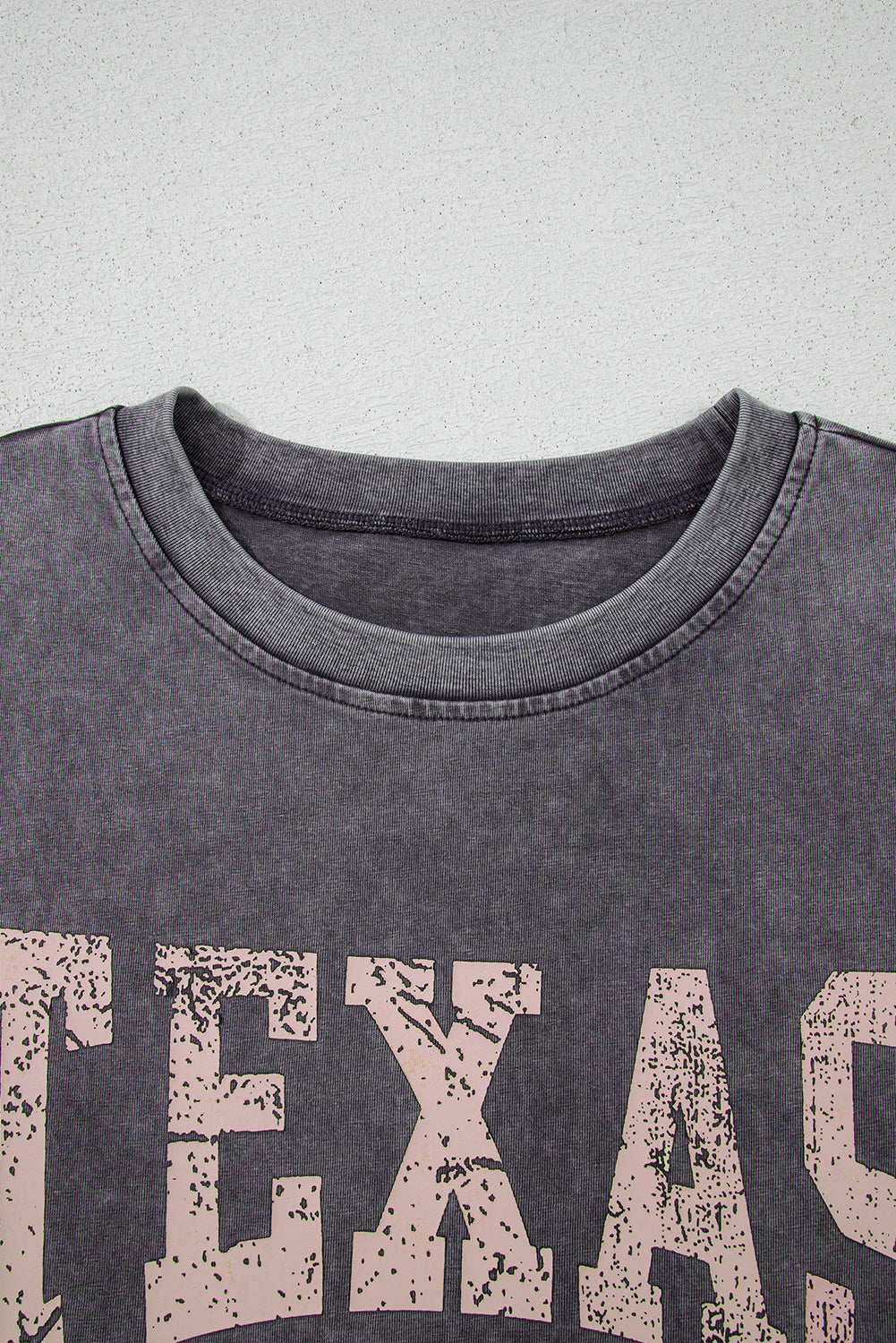 Oversized Grey Mineral Wash TEXAS Steer Head Graphic Tee