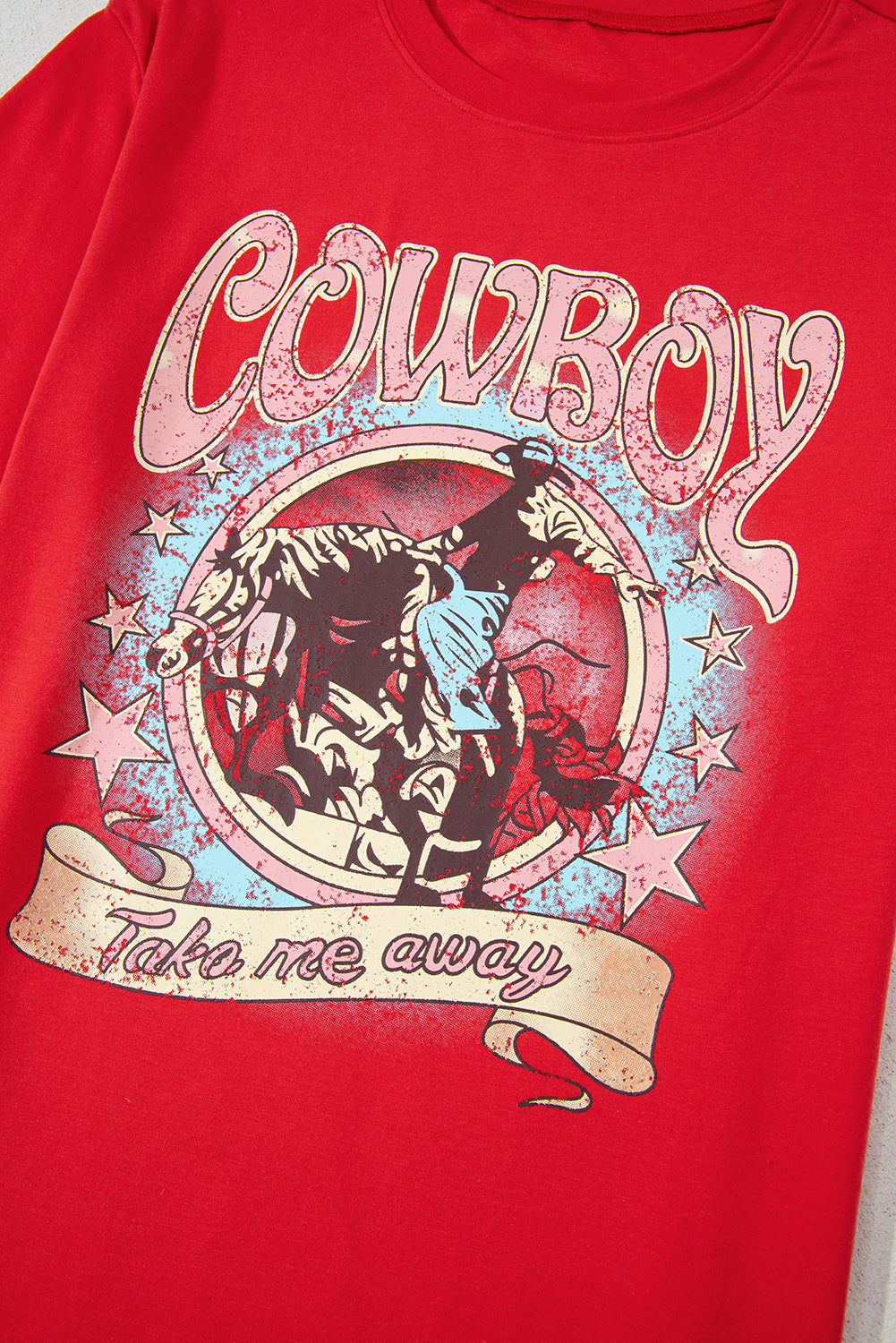 Red COWBOY Take Me Away Graphic Tee