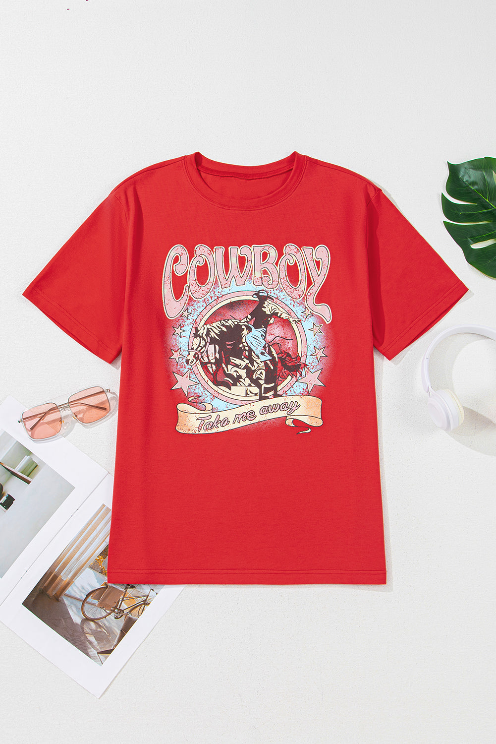 Red COWBOY Take Me Away Graphic Tee