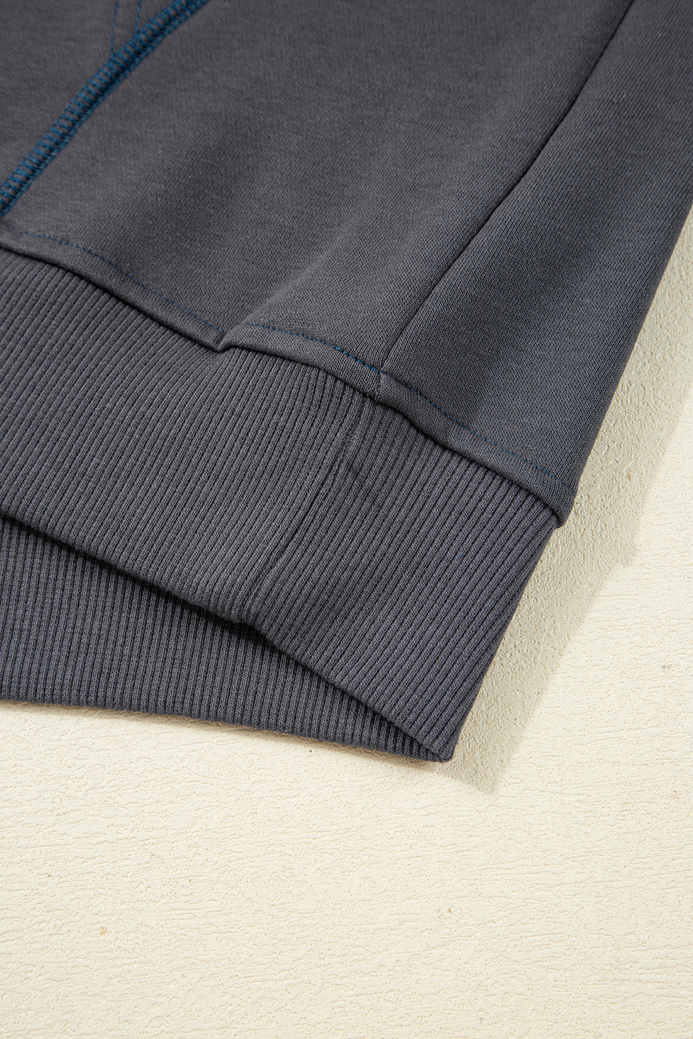 Grey Mineral Wash Star Patchwork Kangaroo Pocket Vintage Hoodie