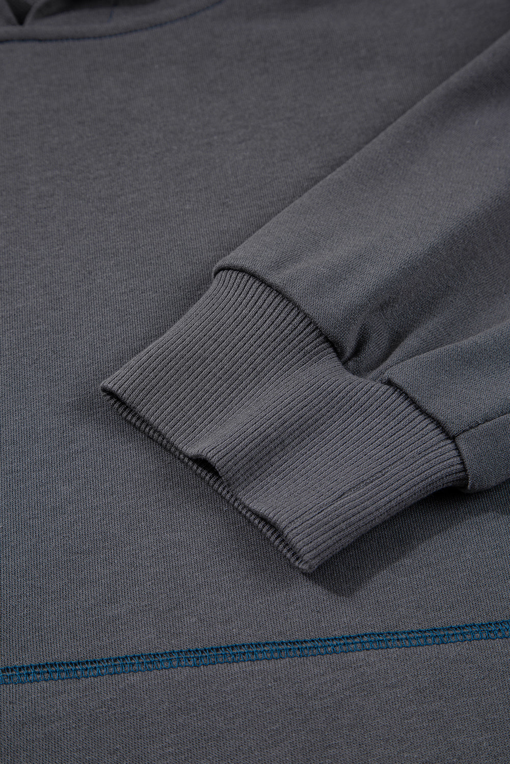 Grey Mineral Wash Star Patchwork Kangaroo Pocket Vintage Hoodie