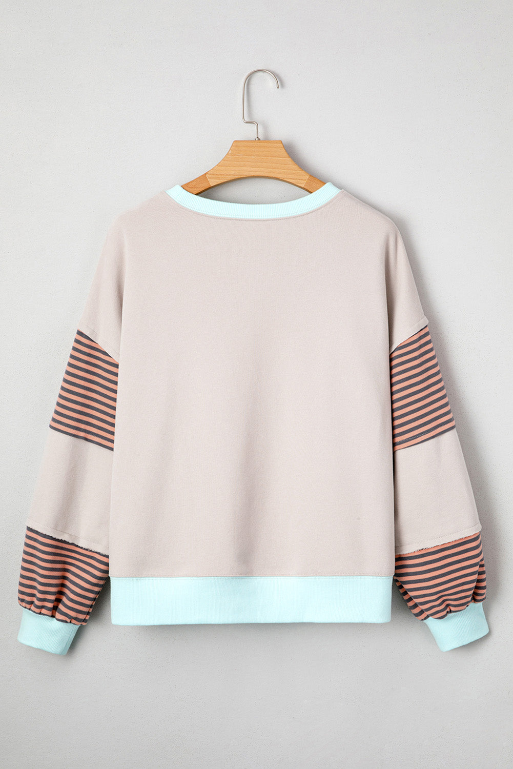 Striped Colorblock Patchwork Drop Shoulder Sweatshirt