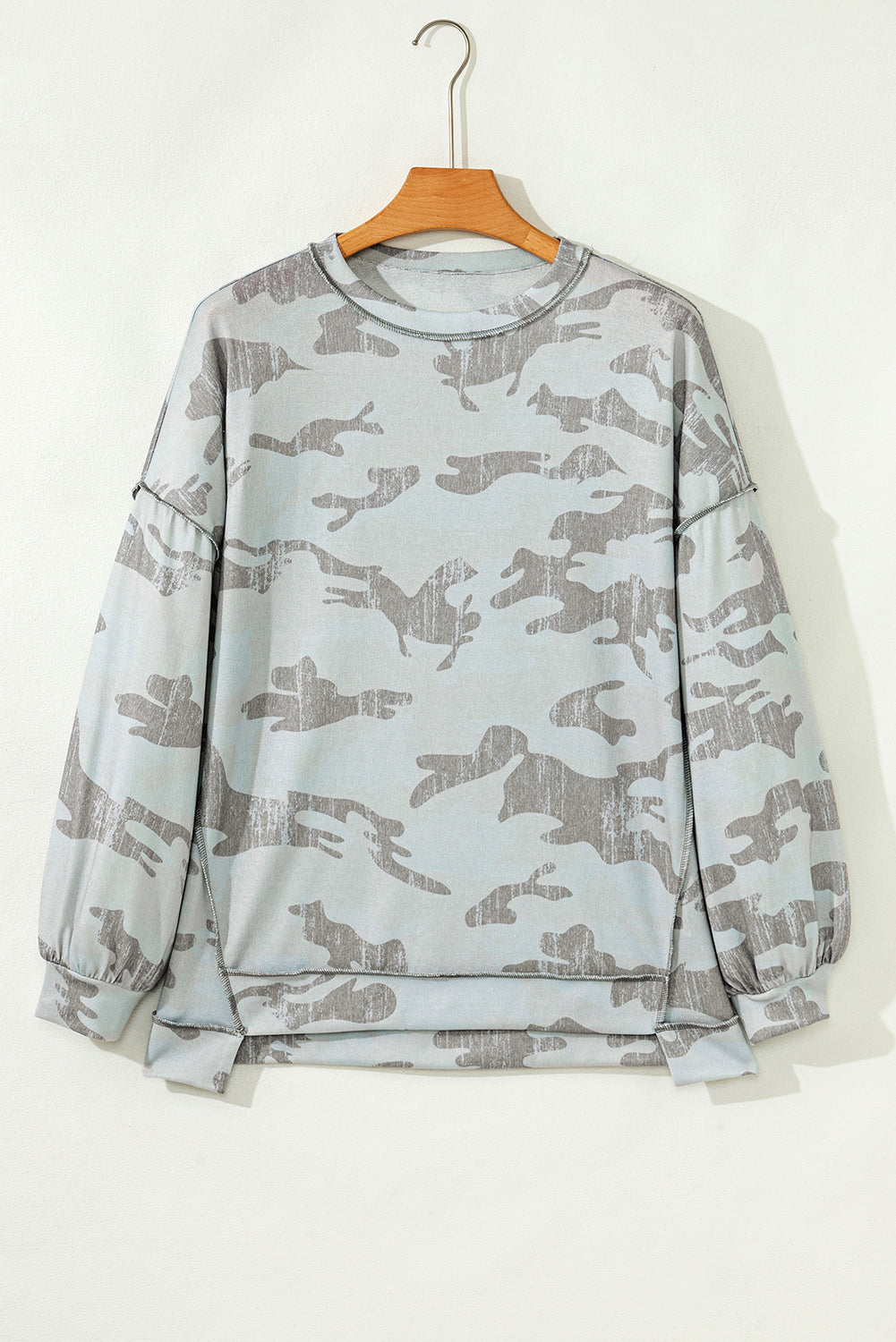Retro Camouflage Drop Shoulder Sweatshirt