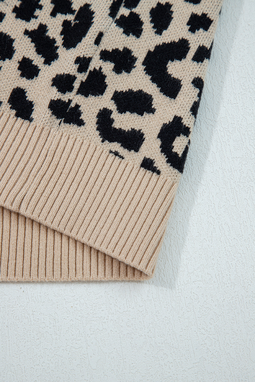 Black Leopard Knitted Cardigan Sweater