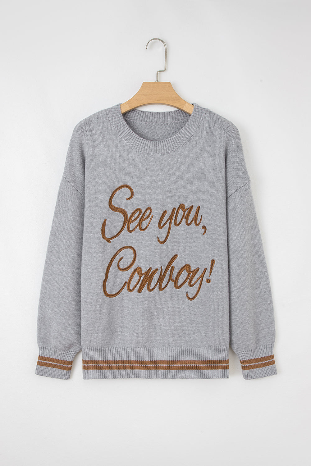 See You Cowboy Embroidered Sweater