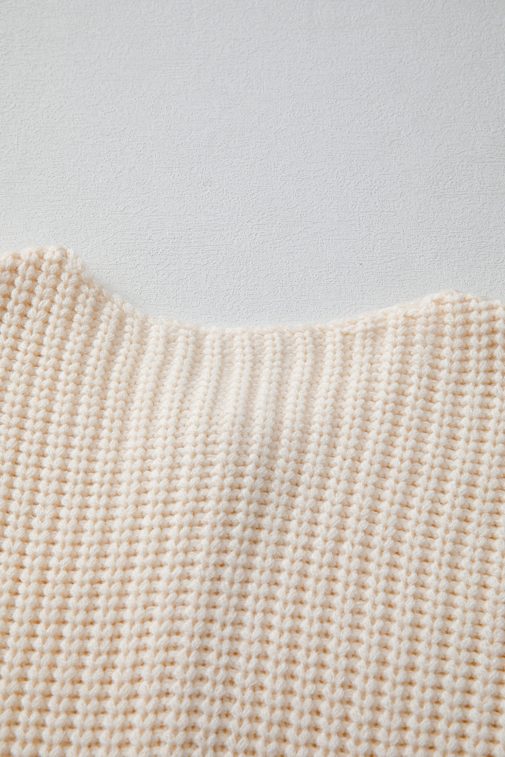 Off White Solid Textured Knit Side Pockets Buttoned Sweater Vest