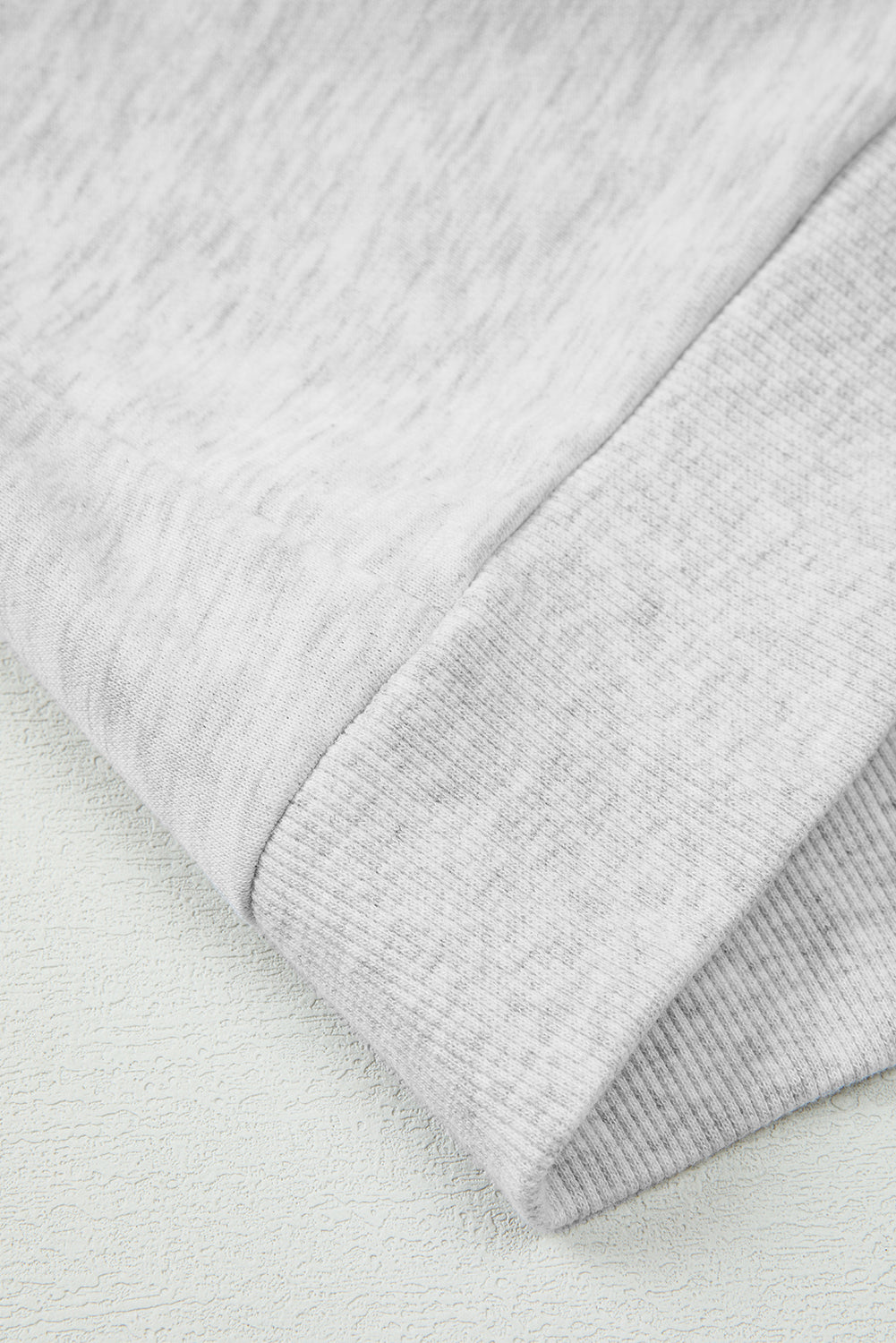 2pc Light Grey Bow Embroidered Detail Puff Sleeve Pullover Short Set