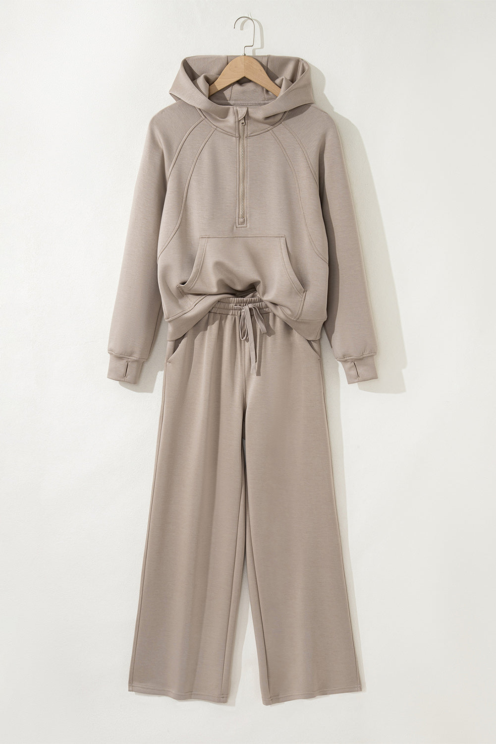 2pc Jet Stream Half Zip Thumbhole Sleeve Hoodie & Active Pant Set