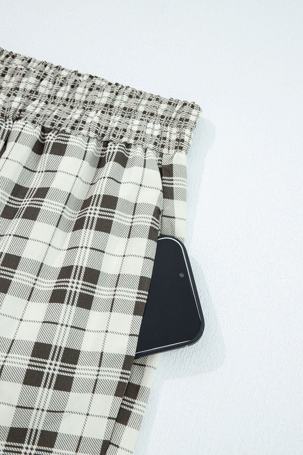 Gray-ish Green Plaid Wide Leg Lounge Pants