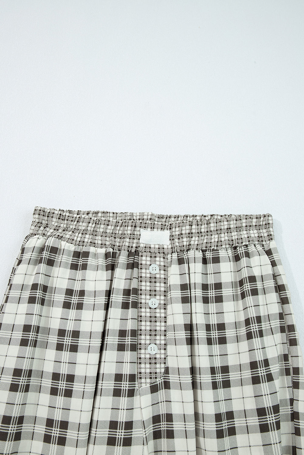 Gray-ish Green Plaid Wide Leg Lounge Pants