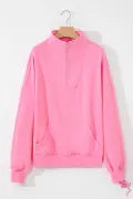 Pretty in Pink Zip-up Kangaroo Pocket Sweatshirt